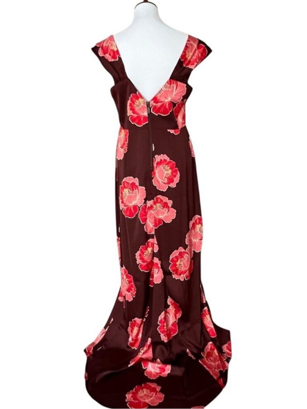 Formal Dress 12 Y2K Large Gown Tropical Prom Maxi Cruise Hawaiian Floral Elegant - Picture 10 of 13